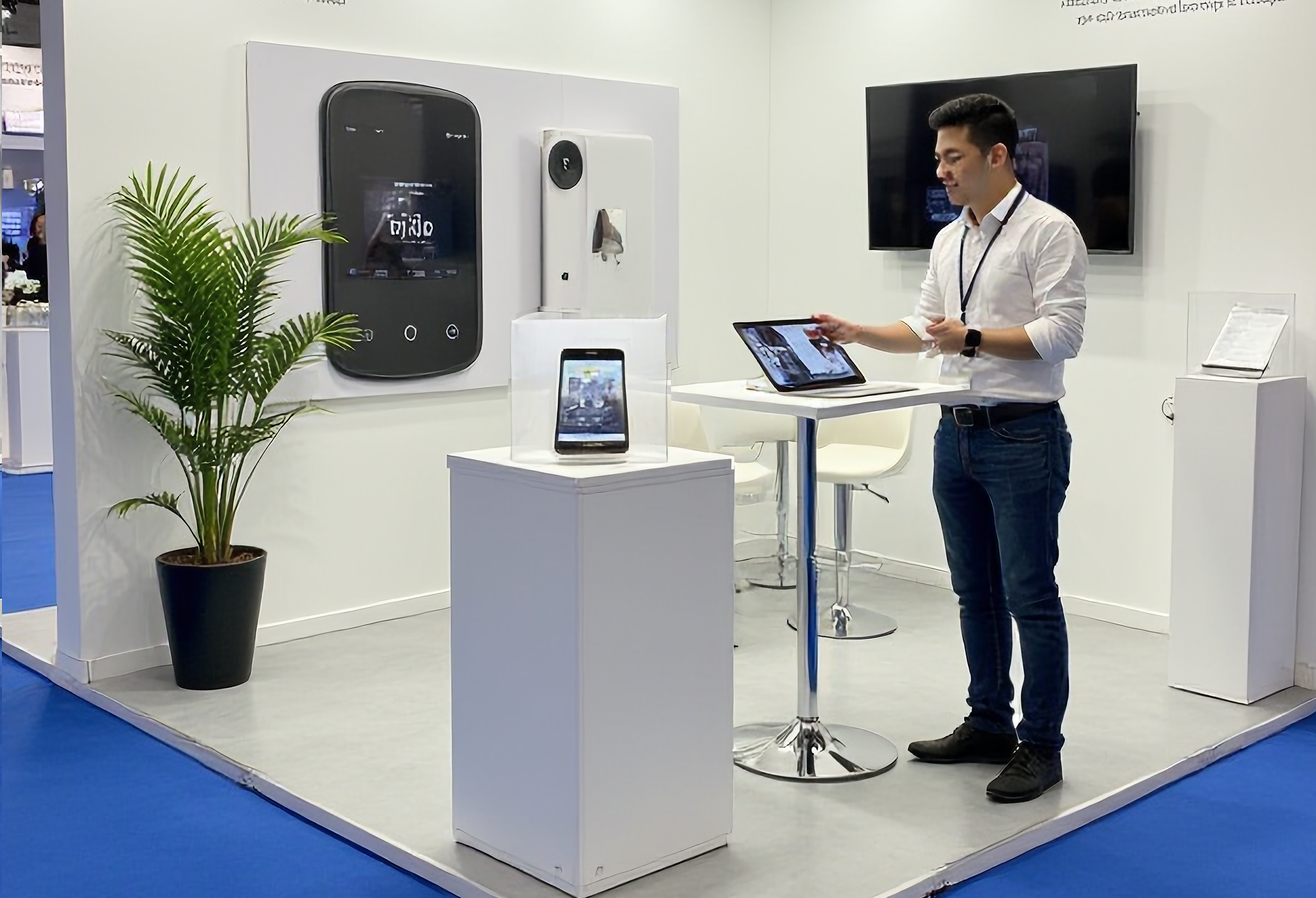 Messestand mit Lucky-Lock-Aktion